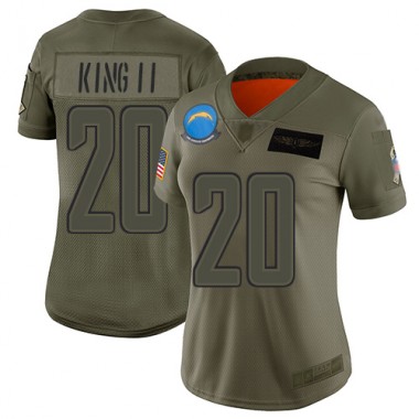 Los Angeles Chargers NFL Football Desmond King Olive Jersey Women Limited #20 2019 Salute to Service->los angeles chargers->NFL Jersey